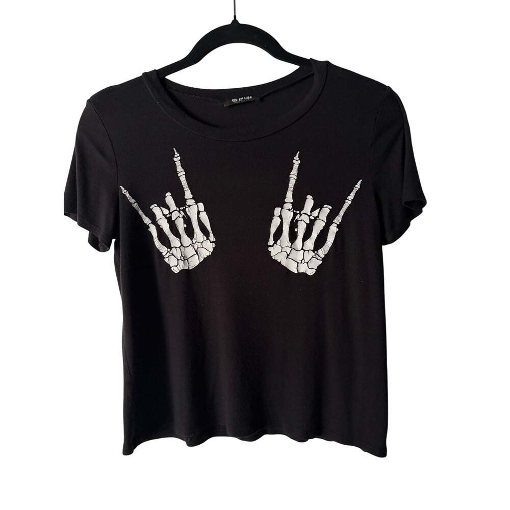 Women’s Skeleton T-shirt, Halloween costume devil horns